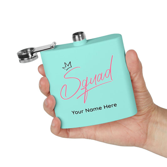 Squad Crown Stainless Steel Flask | 6oz Sassy Party Gift for Girls’ Trips & Bach Parties Steel Flask, 6oz