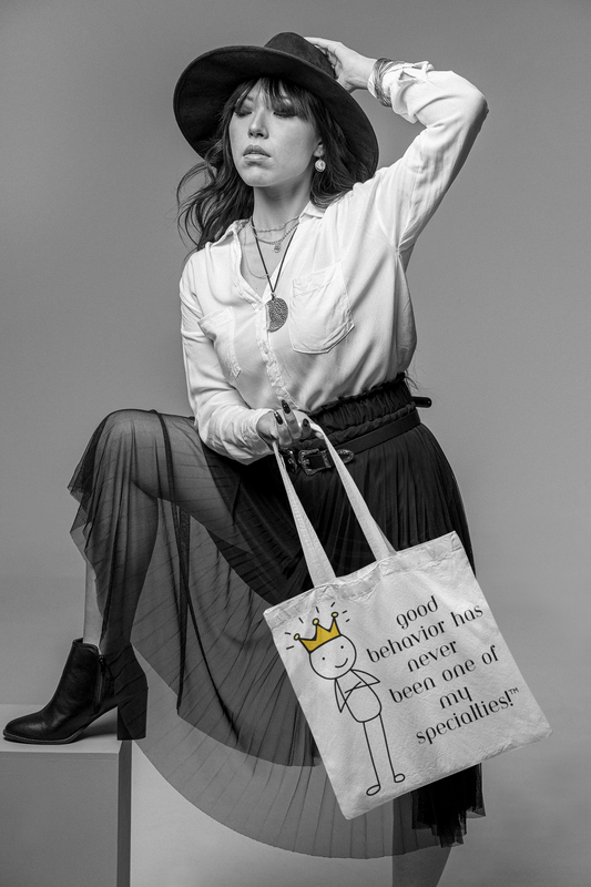 Good Behavior Has Never Been One of My Specialties Tote Bag – Sassy Stick Figure Sassential