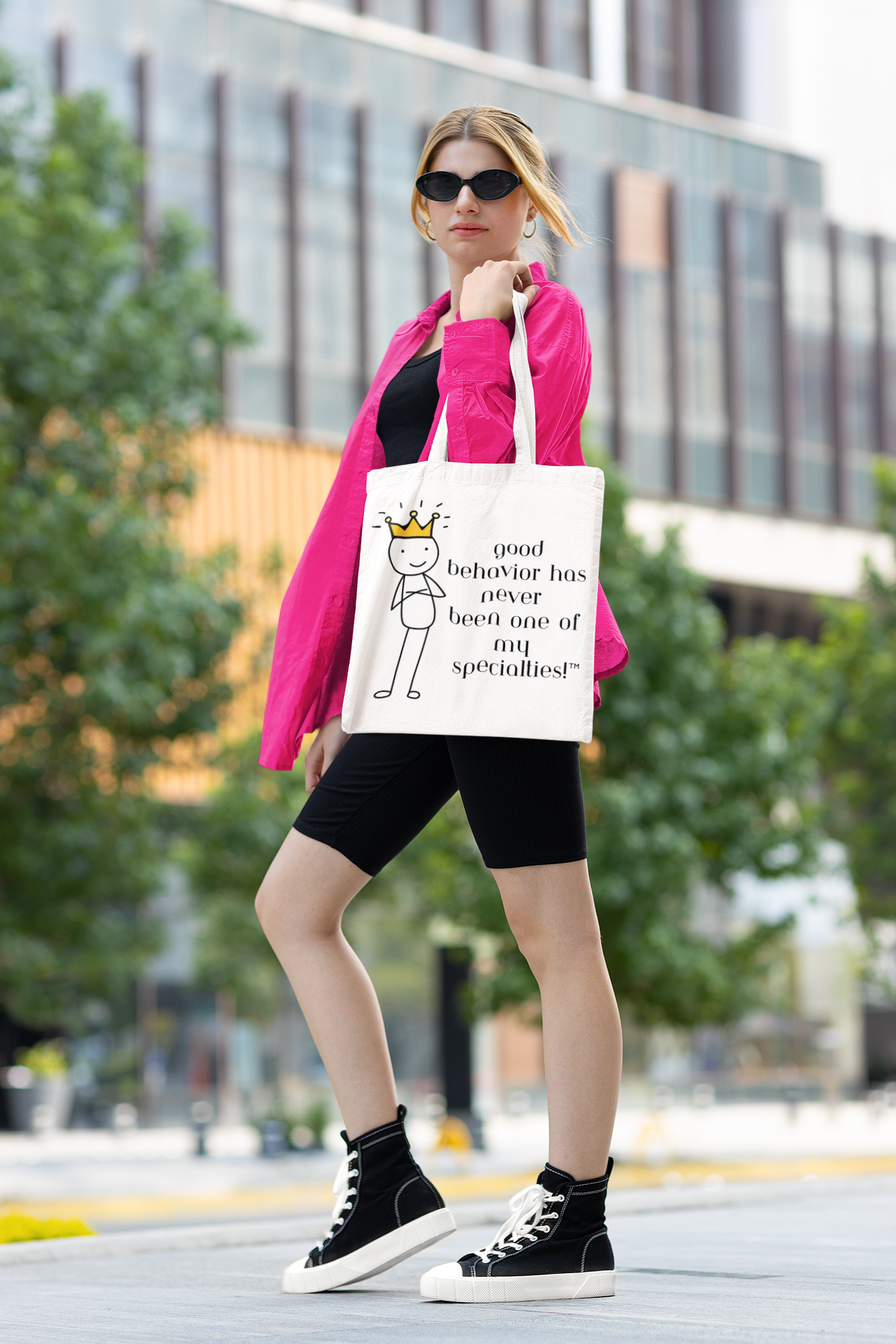 Good Behavior Has Never Been One of My Specialties Tote Bag – Sassy Stick Figure Sassential