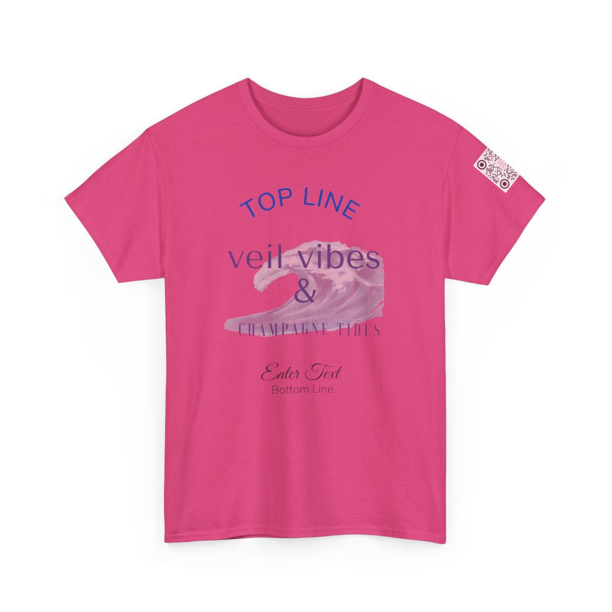 Veil Vibes & Champagne Tides Tee – Bachelorette Beach Party Shirt with Wheel of Dare QR Code
