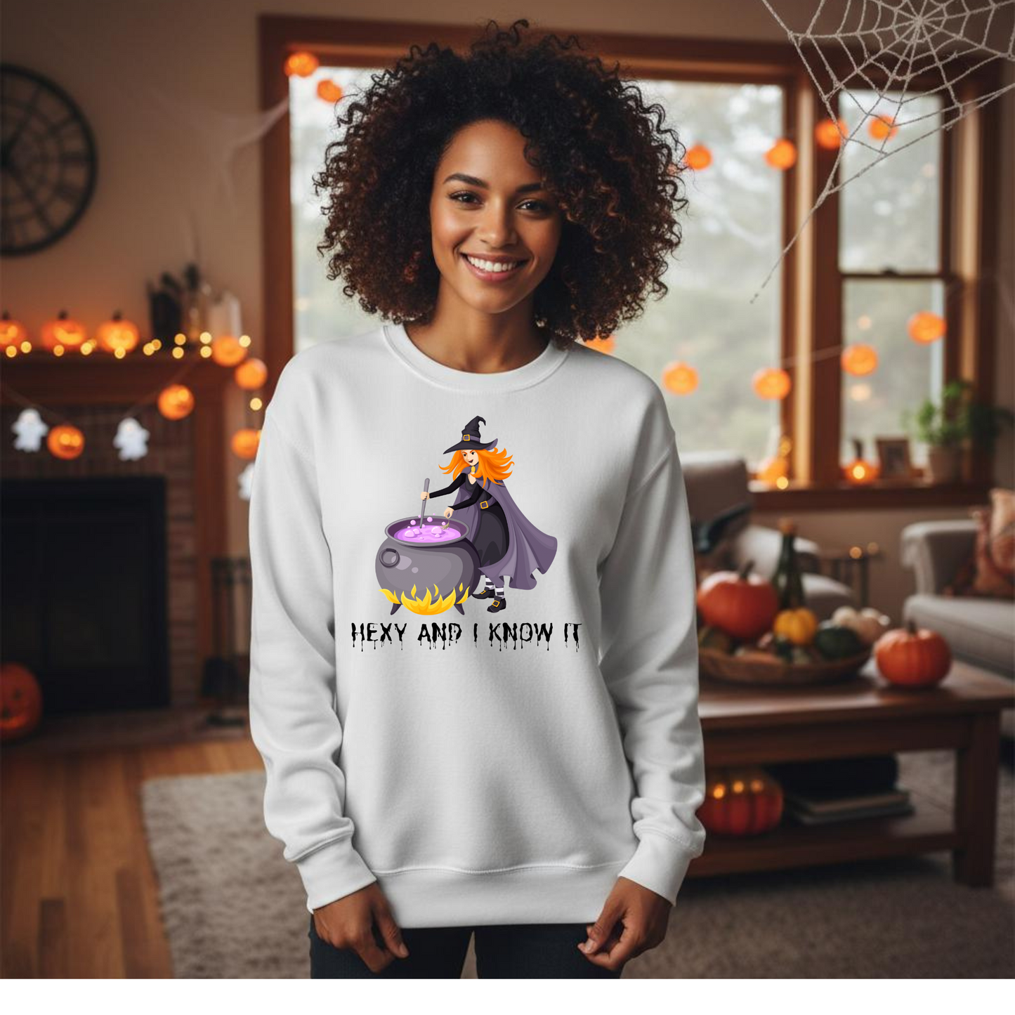 Hexy and I Know It Halloween Sweatshirt – Wheel of SCARE QR Code Party Game